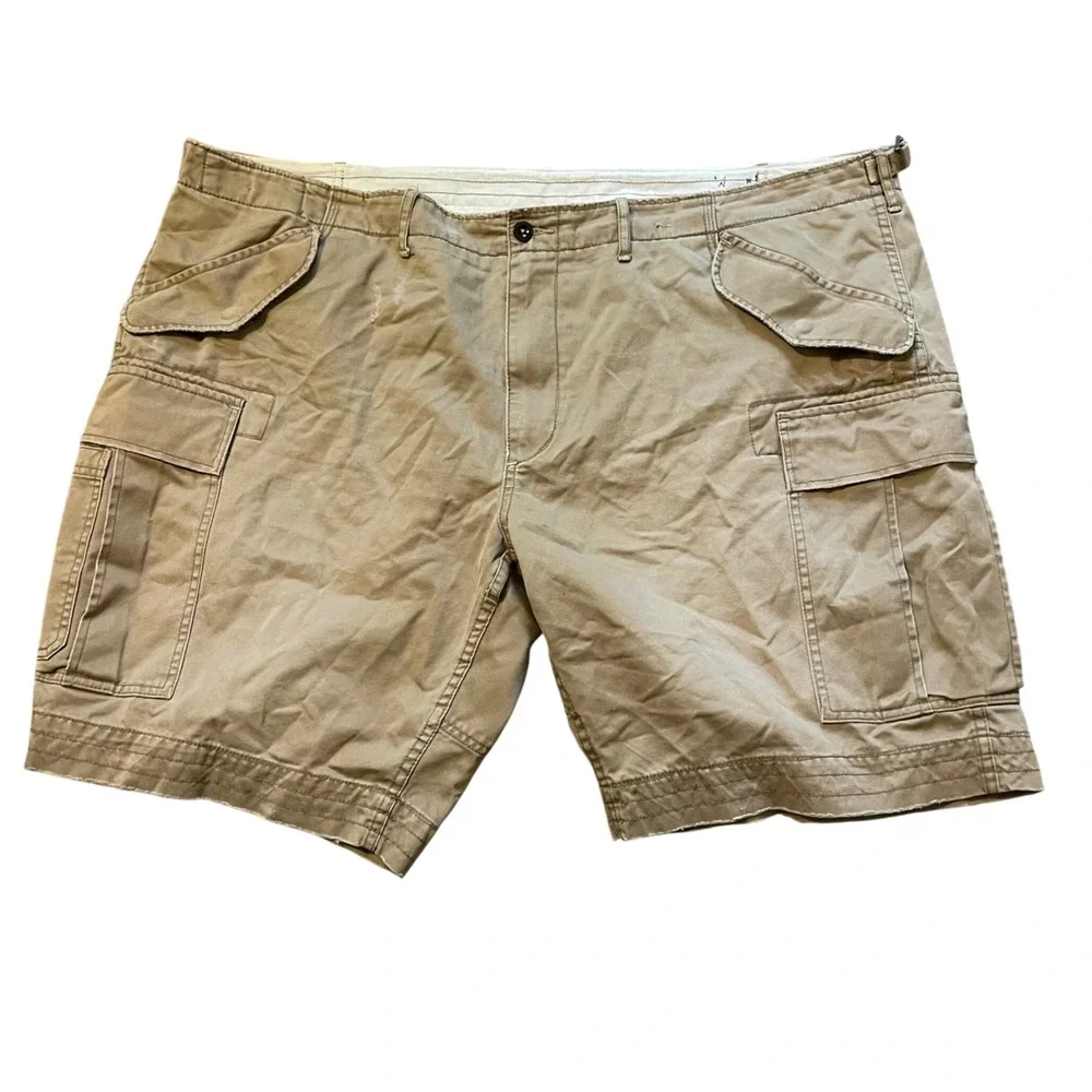 Polo Ralph Lauren Mens Khaki Cargo Shorts Tan Distressed 46B 67-RL-11202